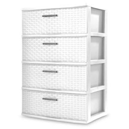 Sterilite – boîte de rangement à 4 tiroirs, large tour de tissage, boîtes de rangement blanches, bacs 240112