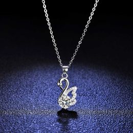 Sterling 1 Collier de diamant Mossan Fashion Swan Sier Sier Pendant Candarbone Chain Live Broadcast