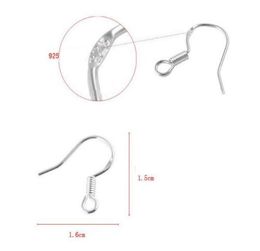 Sterling 925 Silver Earring Bevindingen Viswire haken Ear Draad Hook Franse haken sieraden DIY 15 mm Fish Hook Mark 9254414714