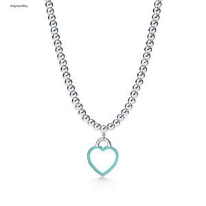 Sterling nieuwe 925 mode zilveren email Luxe liefdesontwerper klassieke driekleuren luxe sieraden collarbone Valentijnsdag cadeau groothandel met doos G23