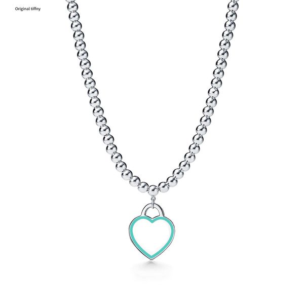 Sterling New 925 Mode Argent Émail Femmes De Luxe Amour Designer Classique Trois Couleurs De Luxe Bijoux Clavicule Saint Valentin Cadeau En Gros Avec Boîte G23