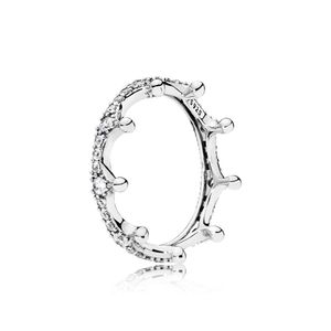 Sterling nouvelle mode 925 argent couronne bague ensemble boîte pour diamant femmes anneaux de mariage