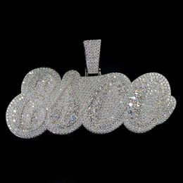 Sterling Sier/ 10K Gold/ 14K/ VVS d Iced Moissanite Baguette Diamond Hip Hop Custom Pendant for Men