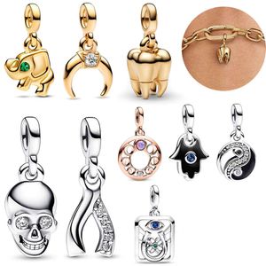 Breloque en argent Sterling pour femmes, Mini pendentif en forme de dent, Original, à la mode, bijoux, perles, cadeau