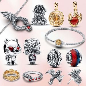 Breloque en argent Sterling pour femmes, perle de trône, Dragon Herocross, l'hiver approche, adapté au bracelet à breloques Original, cadeau