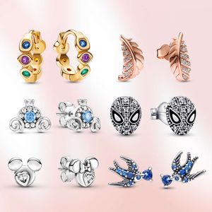 Sterling Sier Infinity Stones Charm Heart Oorbellen Muis Oorbellen voor vrouwen Lente Earring Fashion Jewely Gift