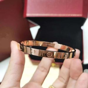 Sterling Sier Rose Gold Bangle Brazelet para mujeres Pulseras de encanto chapadas en oro con destornillador de 6 mm Bangos de joyería de diseñador FINE Joyería para niña con caja