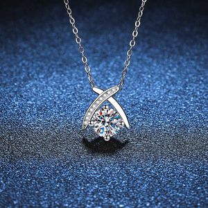 Sterling Sier S925 Pendant 1 D-kleur Mossan Diamant ketting vrouwelijk platina verguld hart tot hart liefde mossan stenen ketting hanger