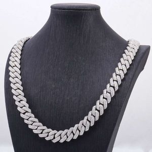 Sterling Sier VVS Collier de diamant Moisanite Bijoux Hip Hop Iced Out Cuban Link Chain pour les hommes