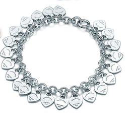 Designers chaîne Bracelets argent Sterling 925 mode classique argent carte coeur dames bracelet bijoux cadeau de vacances