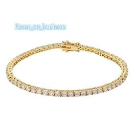 Bijoux en argent sterling 925 Bijoux rempli 18 carats en or Gold Diamond Cubic Zirconia Bracelet de chaîne de tennis 8 mm