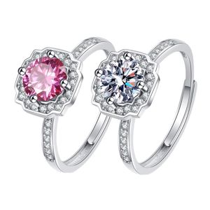 925 Sterling zilveren ring rond geslepen zirkonia verlovingsringen Solitaire Halo Promise Ring voor dames