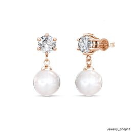 Pendientes de plata de ley 925 de cristal austriaco de primera calidad, pendientes colgantes de perlas para mujer, joyería Destiny