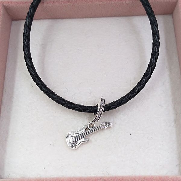 Kit de suministros de fabricación de joyas estéticas de plata esterlina pandora Guitarra eléctrica Encantos de bricolaje ojo pulsera para mujeres hombres cadena collares de cuentas colgante Europa 798788C01