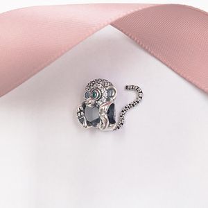 Weihnachts-Bastelset aus Sterlingsilber, Pandora Sparkling Monkey, DIY-Charme-Armband, Teenager-Mädchen, Geschenke für Frauen, Kette, Perlenkette, Herren-Halskette, Armreif, Anhänger 798054CZ