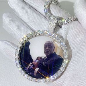 Collier personnalisé en argent Sterling avec pendentif en diamant Vvs Moissanite, image mémoire, sur mesure
