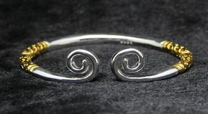 Bracelet étrier doré en argent sterling Qitian St. Poséidon pour couple