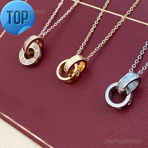 Colliers d'amour en argent sterling faits à la main hommes chaîne pendentif cercle bijoux en gros personnalisés colliers personnalisés de luxe pour les femmes double