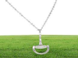 Sterling zilveren micro pave cz trens hanger ketting voor paardenliefhebber fijne zilveren ketting hoge kwaliteit3651805