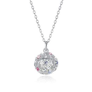 Sterling zilveren kettingen kristal van Twarovski Elements S925 Zilver gekleurde bal hang ketting trendy dames kerstcadeaus Potaal 263X