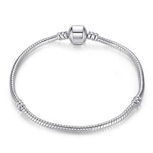 Chaîne de serpent en argent sterling plaqué 925 3MM perles européennes convient à la chaîne de collier de bracelet de bracelet avec 16CM 45CM