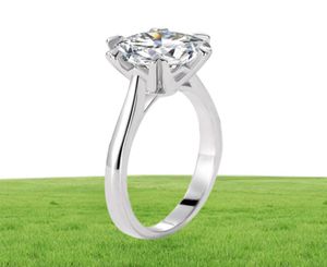 Sterling Silver Product in Love op Single Bell dames039s overdreven grote 2 ct simulatie diamanten ring met twee CT D1925615