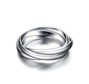 Sterling Silver Ring Fashion 3 Ring Combination Composée Solide 925 Taille d'anneau en argent 611 pour la personne féminine Silver Jewelry2716778385208
