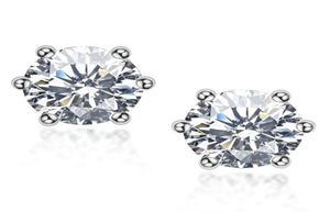 Sterling Silver S925 2ct Paire Moissanite Diamond Mouriote de boucle d'oreille Boucles d'oreilles Brilliant DVVS1 Femmes Gift Hip Hop3686561