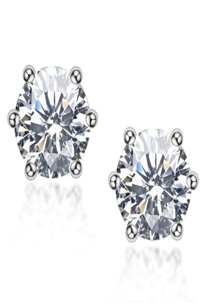 Plata esterlina S925 2CT Par Moissanite Pendiente de diamante Pendientes de compromiso de boda Corte brillante DVVS1 Regalo de mujer Hip Hop8285534