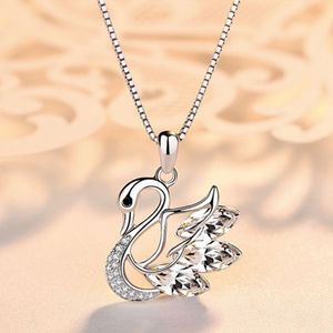 Sterling Silver Swan hanger ketting medaillet zilveren ketting natuur amethist swan charm hanger sieraden cadeau voor vriendin182i