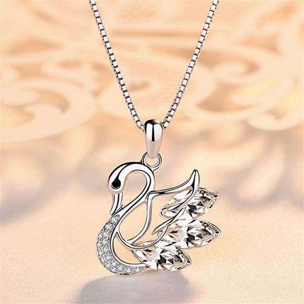 Collar colgante de cisne de plata esterlina Nature Nature Amethyst Jewelry Gift for Girlfriend2423