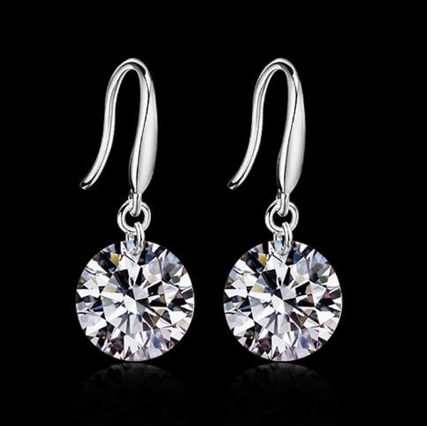 Sterling swiss CZ diamant boucles d'oreilles pendantes bijoux de mode beau cadeau de mariage/fiançailles livraison gratuite GB1568