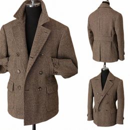 stevditg brown chaqueta para hombres de una pieza con ventilación con pico de pico, blazer de invierno de lujo de ropa macho de lujo homme 087y#