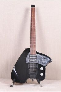 Steve Klein Steinberger Guitare électrique sans tête Vibrato Arm Tremolo Bridge Whammy Bar Gray Pearl Pickguard Micros HSH Matériel noir