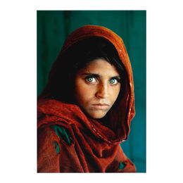 Steve McCurry Afghan Girl 1984 Peinture Affiche Impression Décor À La Maison Encadrée Ou Non Encadrée Poppaper Material196f