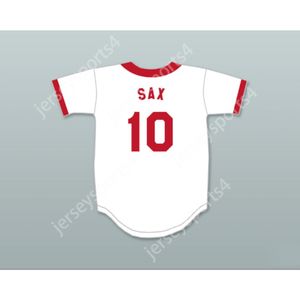 Maillot de baseball de l'équipe de softball de la centrale nucléaire de Springfield 10 Steve Sax, haut cousu