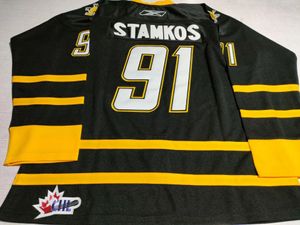 STEVEN Custom STAMKOS CHL SARNIA STING Hockey Jersey A Patch Vintage Elk nummer en naam Borduursel gestikt OHL Jerseys ny nd s