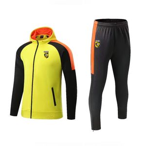 Stichting Betaald Voetbal Vitesse Chándales para hombre Deportes al aire libre Ropa de entrenamiento cálida Deporte de ocio Cremallera completa Con gorra Traje deportivo de manga larga