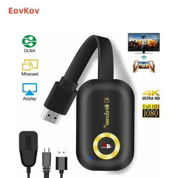 Stick 4K TV Stick Stick Wireless HDMI Display Adaptador Dongle Chromecasts 4K para iOS/Android Video/Audio Mirroring to TV/proyector/monitor