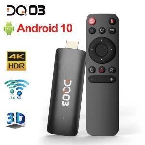 Stick DQ03 Mini TV Stick Android 10 Quad Core Arm Cortex A53 2 Go 16 Go Support 4K H.265 2.4G5.8g WiFi Streaming Smart TV Box 1 Go 8 Go