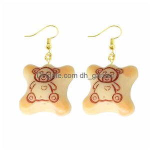 Boucle d'oreille bâton pour femmes résine goutte sur mesure fait à la main filles mignonnes cadeau Eardrop drôle nourriture collations pop-corn beignet bonbons chocolat gomme Da Smtzn