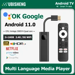 Stick GD1 Android 11.0 TV Stick 4K Ultra HD Dispositif de streaming Google Box TV certifié 2 Go + 16 Go Dolby Audio HDR10 + WiFi 6 Bluetooth5.0