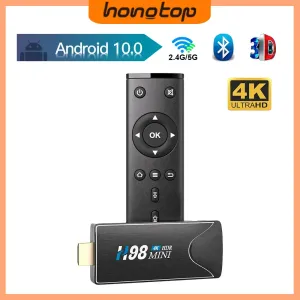 Stick Hongtop Mini TV Stick Android 10 4K HD 2G 16G TV Box 2.4G 5G Dual Wifi Smart TV Box H.265 Media Player TV Receiver Set Topbox