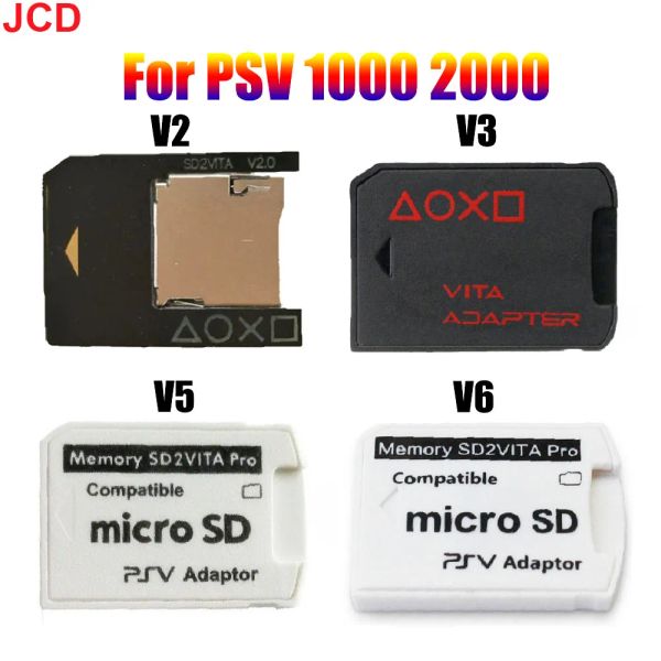 Stick JCD 1PCS pour PSVITA PSV 1000 2000 GAME SD SLOT SLOT ADAPTER VERSION V2 V3 V5 V6 SD2VITA POUR PS VITA Memory TF Card Slot