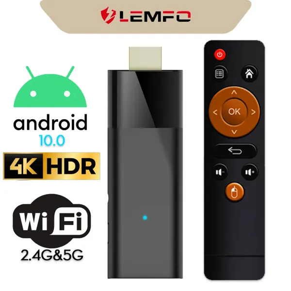 Stick Lemfo Q6 Mini TV Stick Android 10 Quad Core ARM CORTEX A53 2GB 16 Go 4K HDR10 H265 3D 2.4G5.8G WIFI USB2.0 Smart TV Box PK DQ03
