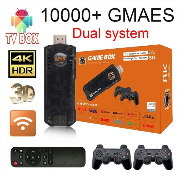 Stick Lemfo Smart TV Stick Android 11 Juego Stick 4K 10000 Juego x8 Sistema dual original para Android TV Box con videojuego Wifi Retro