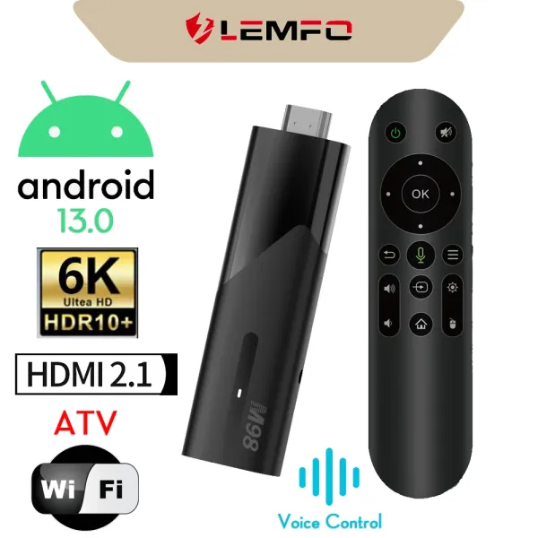 Stick Lemfo Y10 ATV Mini TV Stick Android12 Allwinner H618 Quad Core Cortex A53 6K HDR 3D 2.4G5.8G Wifi BT USB Smart TV Box PK DQ06