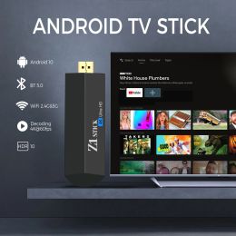 Stick New Z1 TV Stick Android 10.0 ATV avec application télévisée 4K 3D TV Box 2.4G5G VOCIE ASSISTATION CONTRÔLE PLAYE MÉDIA RECEPIER TV Set Top Box