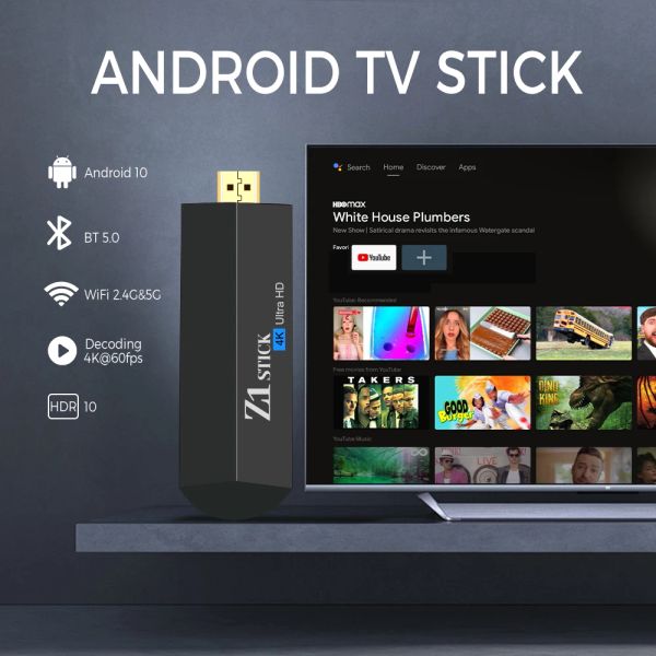 Stick Nueva TV Z1 Stick Android 10.0 ATV con TV App 4K 3D TV Box 2.4G5G Asistente de voz Control Player Media receptor de TV Box