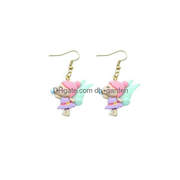 Bâton princesse boucle d'oreille pour femmes résine dessin animé boucles d'oreilles enfants bijoux faits à la main bricolage cadeaux livraison Smtct